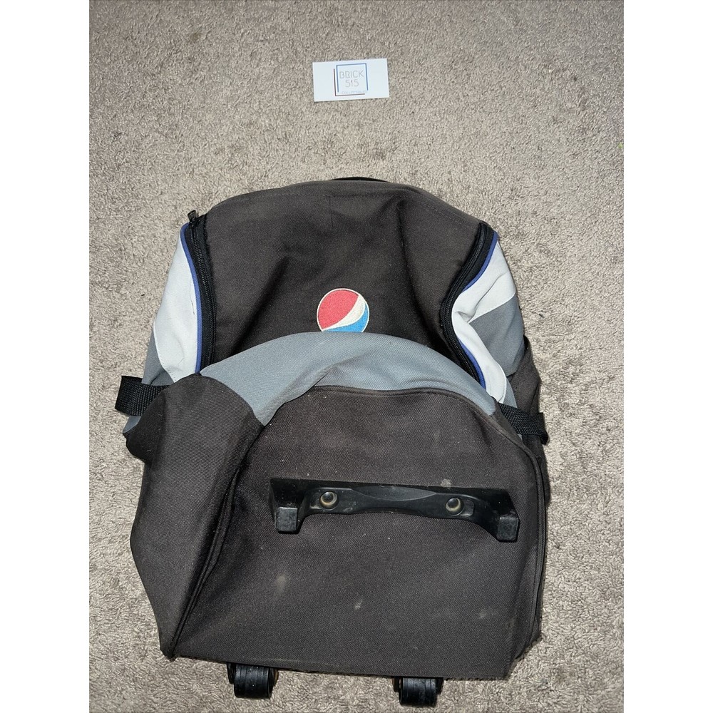 Vintage Black Pepsi Roller Backpack/ Travel Suitcase Fair Condition